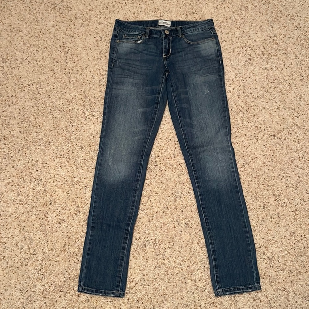 ✅ AEROPOSTALE “Ashley” Fit Ultra Skinny Distressed Riveted Denim Blue Jeans 5/6